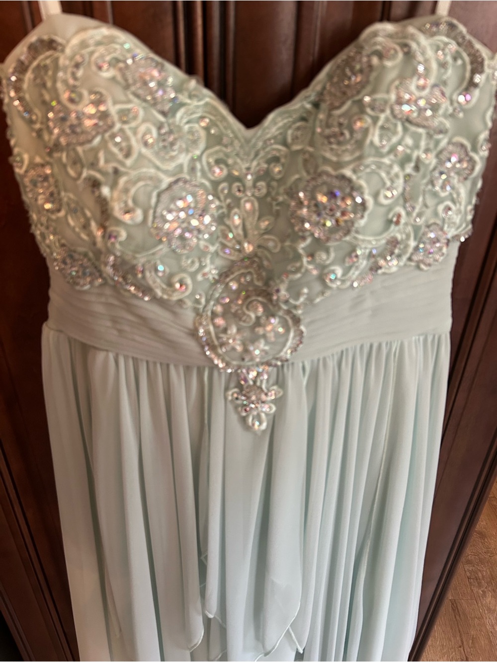 Strapless Beaded Mint green Prom/Bridesmaid dress
